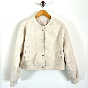 Women's Off-White Lined Bomber Jacket